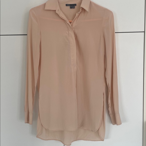 π Vince 100% Silk Shirt π Long Sleeve β’ Light Pink - Picture 2 of 16